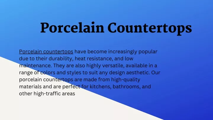 porcelain countertops