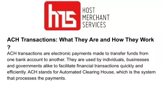 ach transactions what they are and how they work