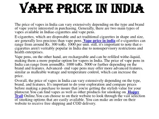 Vape price in india