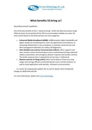 what benefits 5g bring us