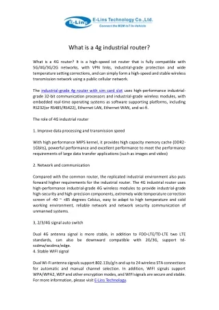 what is a 4g industrial router