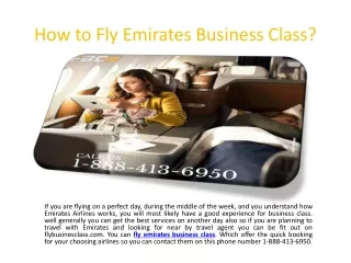 How to Fly Emirates Business Class?