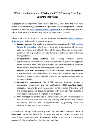 what is the importance of taking the iitjee