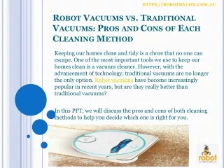 Robot Vacuums vs. Traditional Vacuums