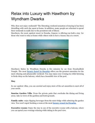 Relax into Luxury with Hawthorn by Wyndham Dwarka