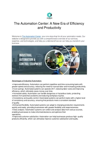 Automation Center