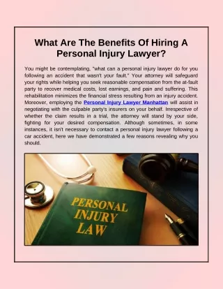 What Are The Benefits Of Hiring A Personal Injury Lawyer?