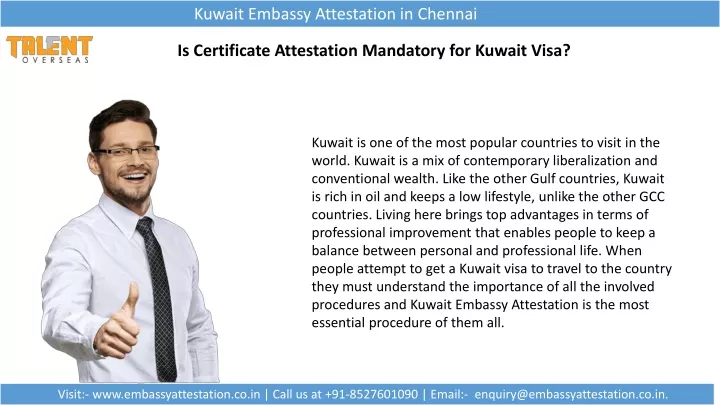 kuwait e mbassy a ttestation in chennai