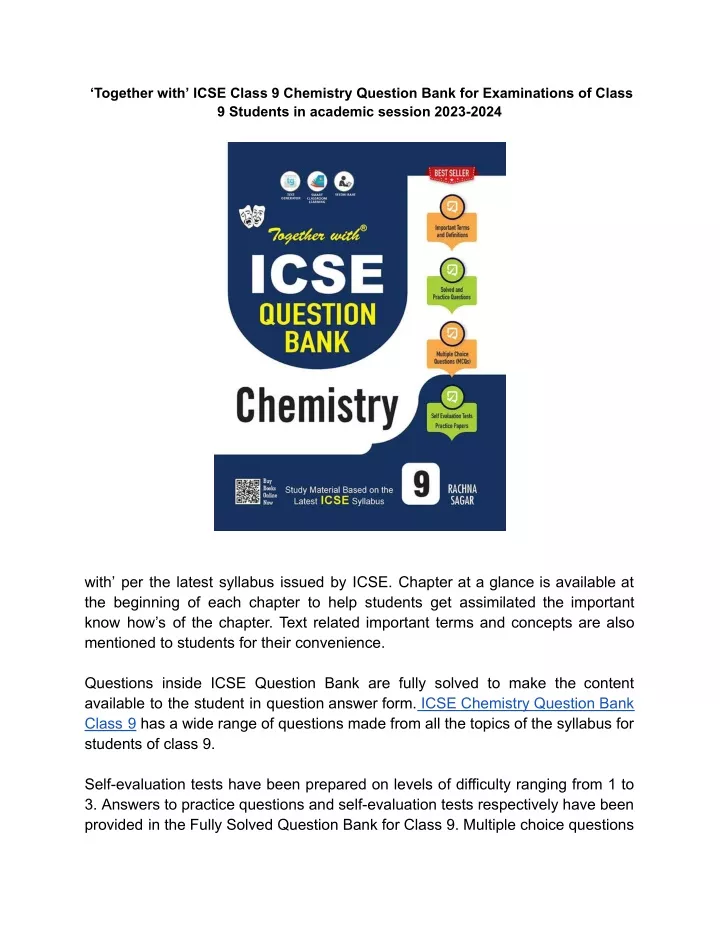 together with icse class 9 chemistry question