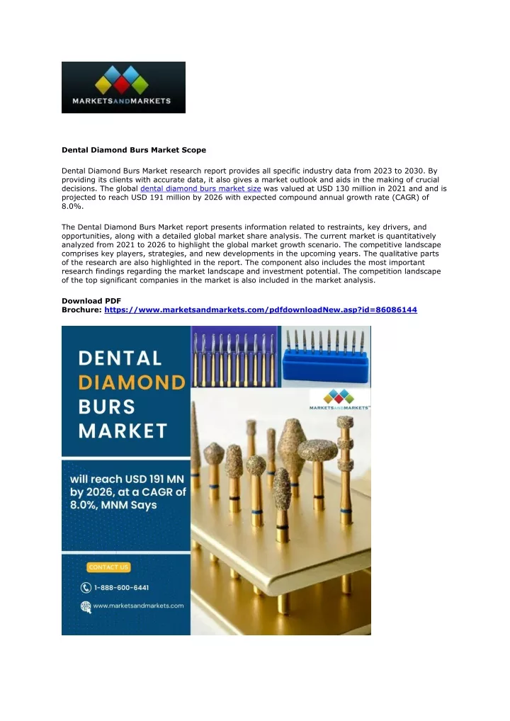 dental diamond burs market scope