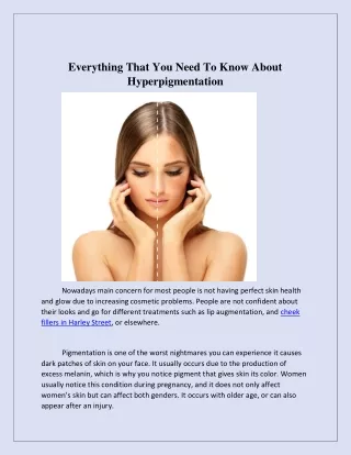 Hyperpigmentation in Harley Street,London,England
