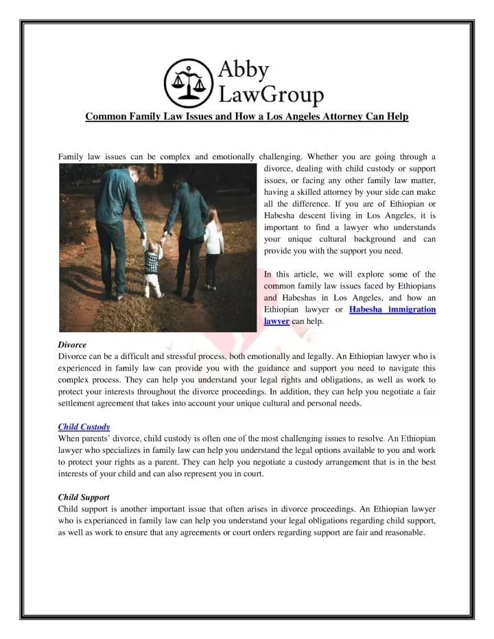 PPT - Common Family Law Issues and How a Los Angeles Attorney Can Help ...