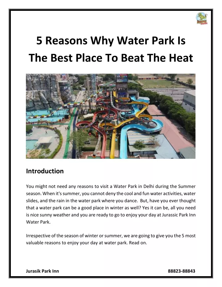 5 reasons why water park is the best place