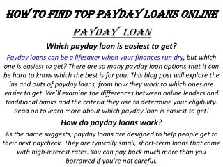 how to find top payday loans online