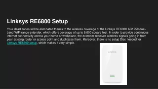linksys re6800 setup