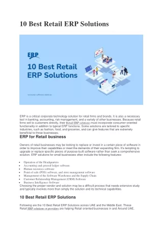 10 Best Retail ERP Solutions