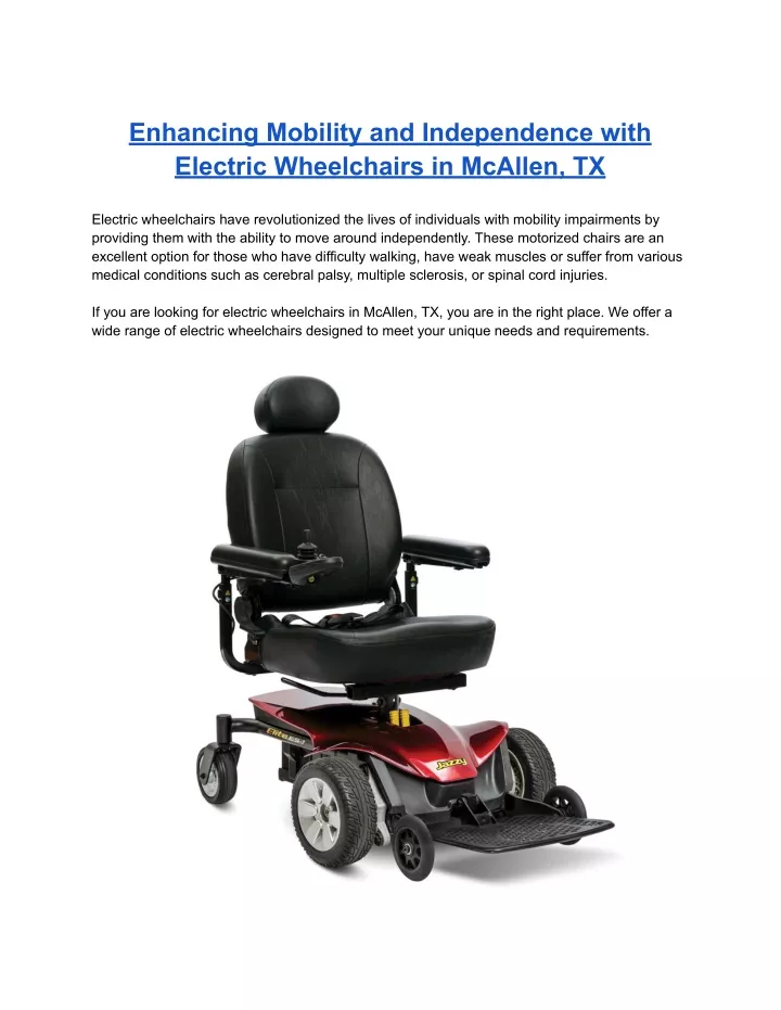 enhancing mobility and independence with electric