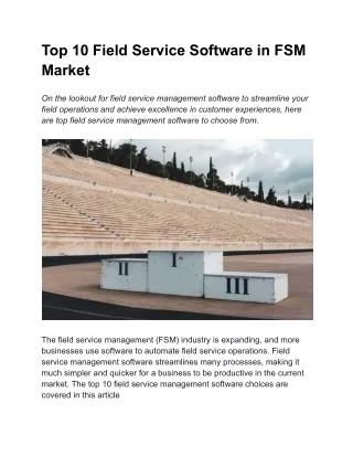 Top 10 Field Service Software in FSM Market