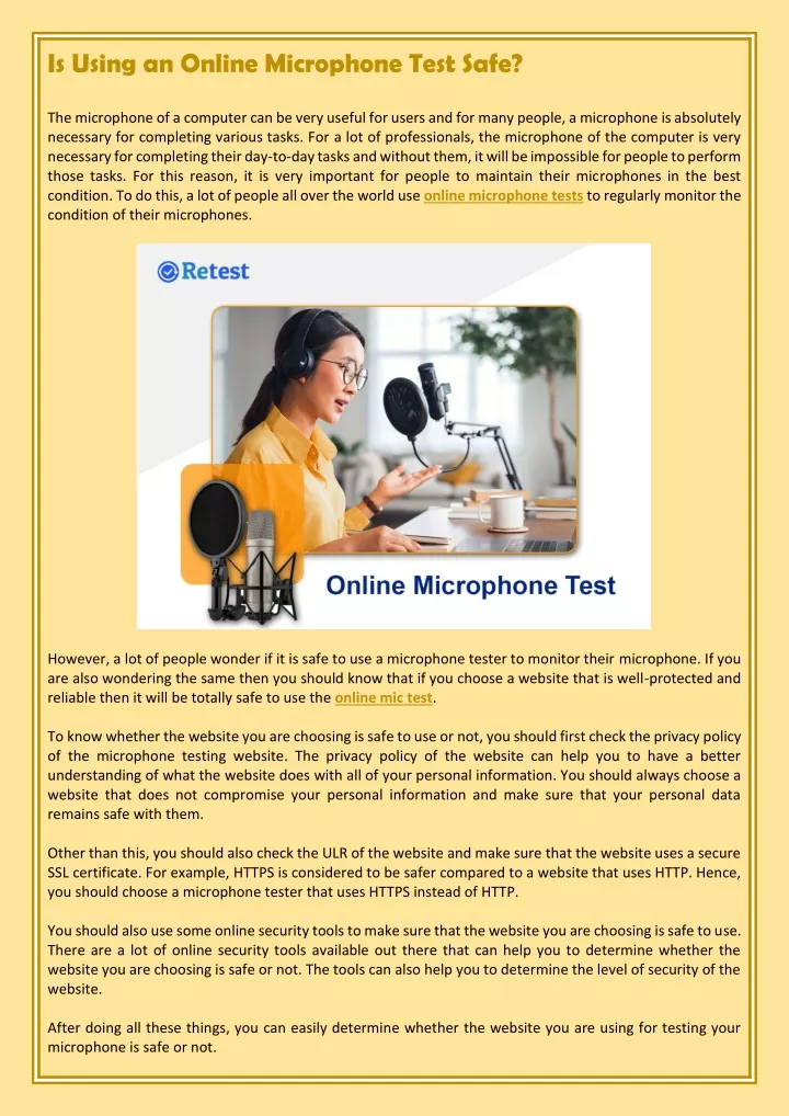 is using an online microphone test safe