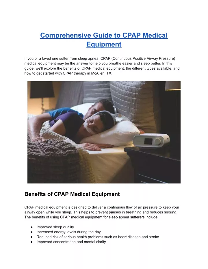 comprehensive guide to cpap medical equipment