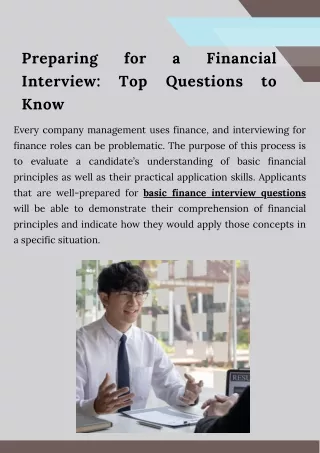 Preparing for a Financial Interview Top Questions to Know