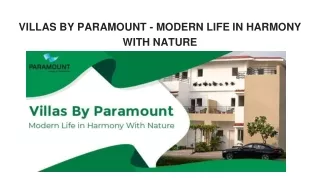VILLAS BY PARAMOUNT - MODERN LIFE IN HARMONY WITH NATURE