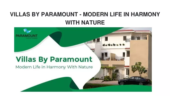 villas by paramount modern life in harmony with nature