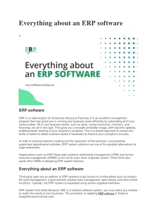 Everything about an ERP software