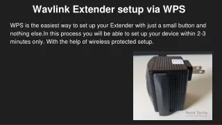 Wavlink Extender setup via WPS