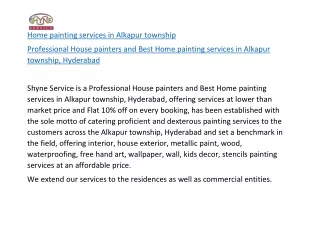 Home painting services in Alkapur township