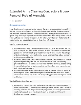 Extended Arms Cleaning Contractors & Junk Removal Pro's of Memphis
