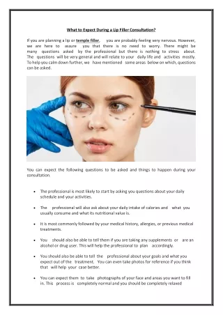 what to expect during a lip filler consultation