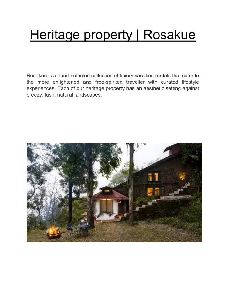 heritage property rosakue