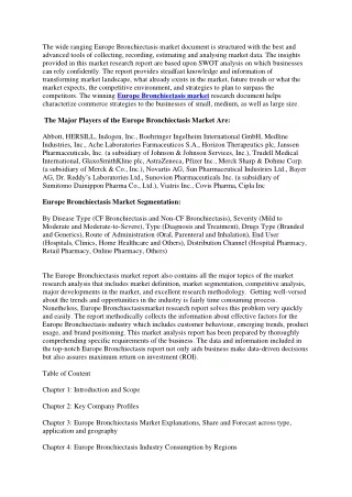 the wide ranging europe bronchiectasis market