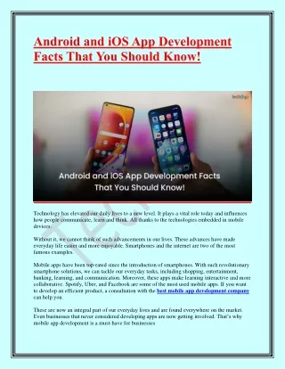 android and ios app development facts that