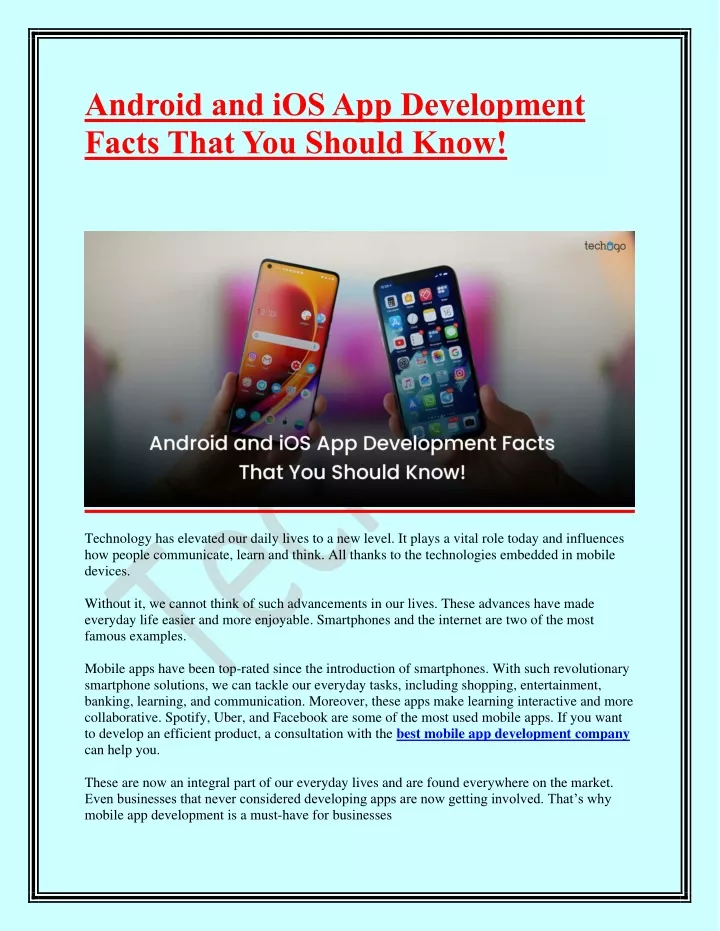 android and ios app development facts that