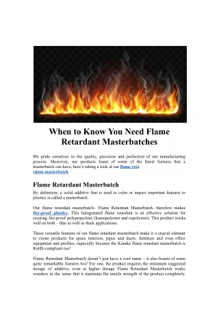 When to Know You Need Flame Retardant Masterbatches.docx