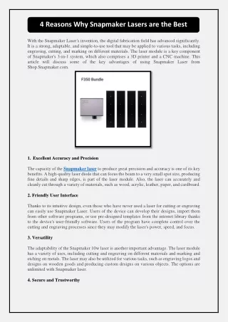 4 reasons why snapmaker lasers are the best