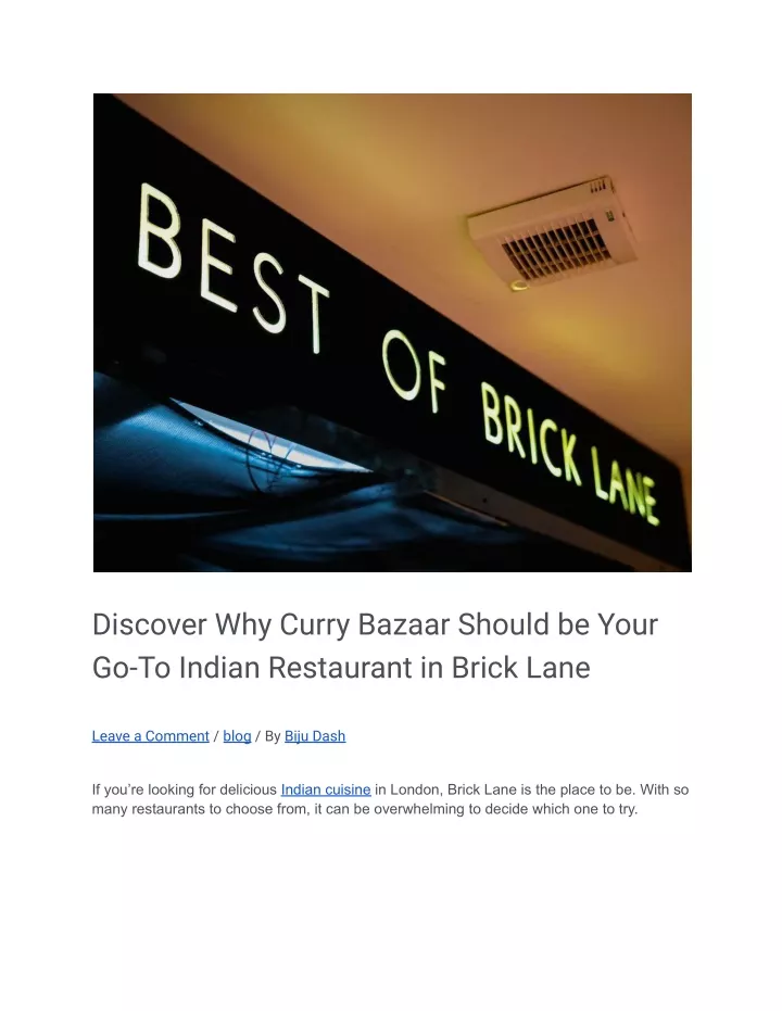 discover why curry bazaar should be your