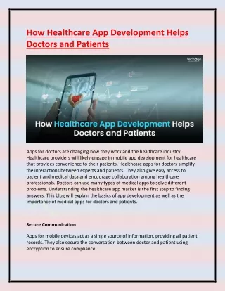 how healthcare app development helps doctors