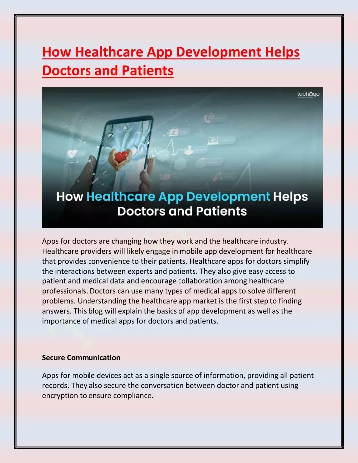 how healthcare app development helps doctors