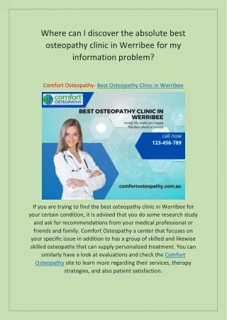 Where i find the best osteopathy clinic in Werribee for my information problem?