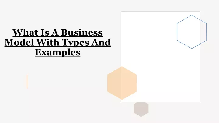 what is a business model with types and examples