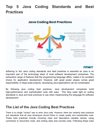 List of Top 5 Java Coding Standards and Best Practices