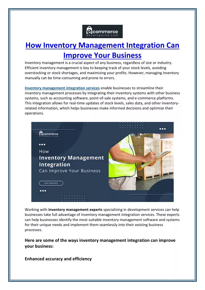 how inventory management integration can improve