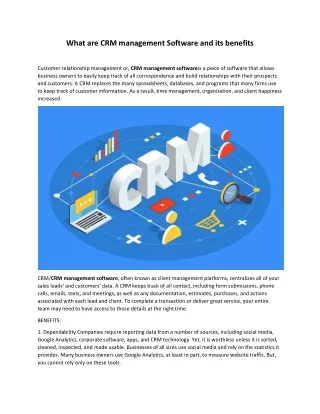 what are crm management software and its benefits