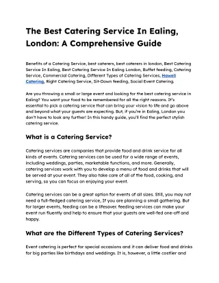 The Best Catering Service In Ealing, London_ A Comprehensive Guide
