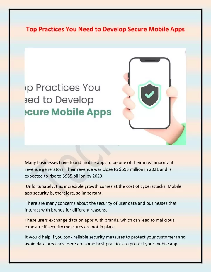 top practices you need to develop secure mobile