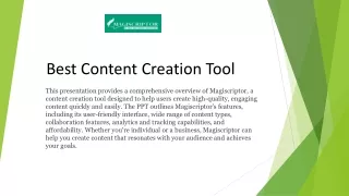 Best Content Creation Tool