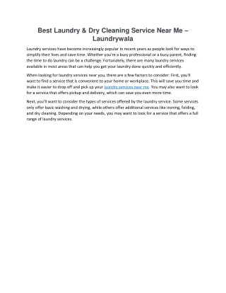 best laundry dry cleaning service near
